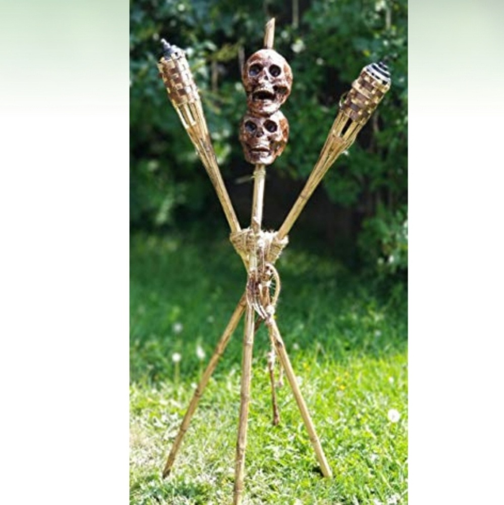 Halloween prop skull decoration,  Tiki Torch